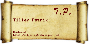 Tiller Patrik névjegykártya